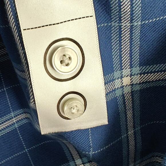 UNTUCKIT Plaid Flannel Button Up Shirt Men's Size XXL Blue Cotton Long Sleeves - Picture 10 of 10